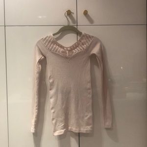 Free People Cut Out Neck Long Sleeve Top